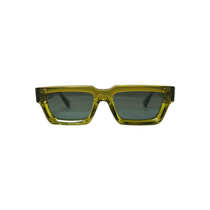 Stylish Olive Green Acetate Sunglasses – UV400 Gray Lenses - Image 2