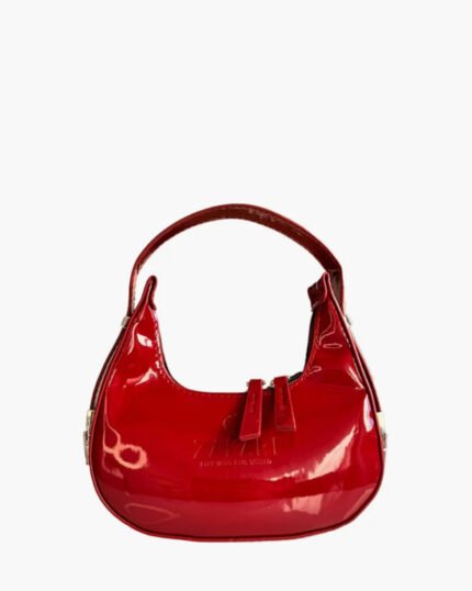 Small Crescent Moon Shaped Bag – Glossy Eco-Friendly Leather