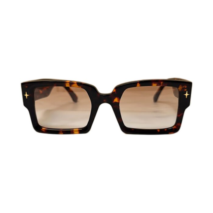 Tortoiseshell Acetate Square Sunglasses with UV400 Protection - Image 2