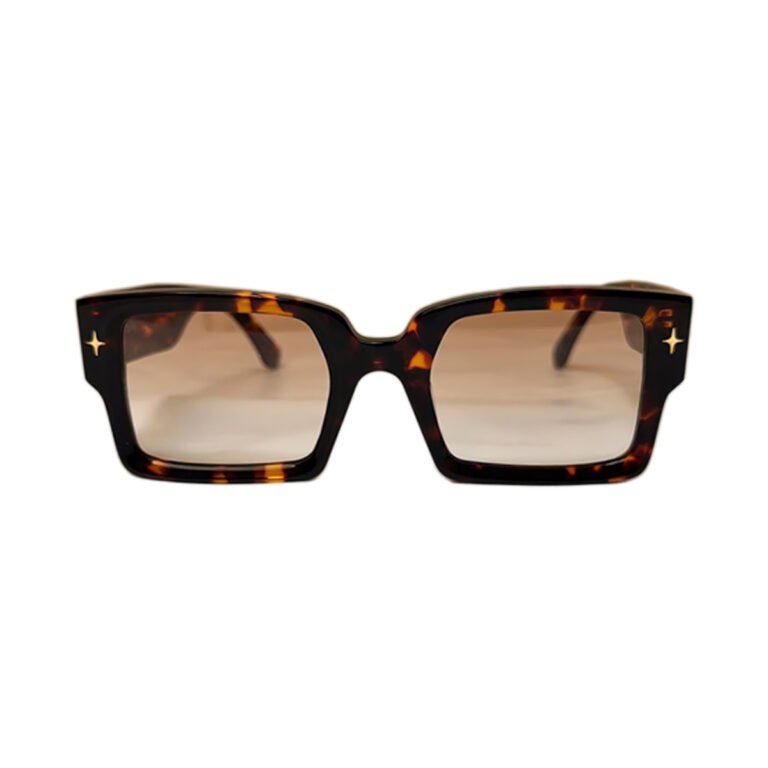 Tortoiseshell Acetate Square Sunglasses with UV400 Protection – Bild 2