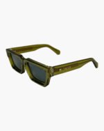 Stylish Olive Green Acetate Sunglasses – UV400 Gray Lenses