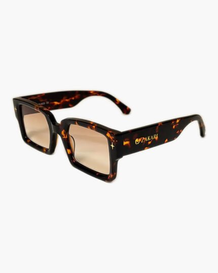 Tortoiseshell Acetate Square Sunglasses with UV400 Protection