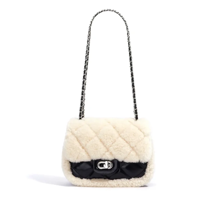 Luxury Leather Bags with Synthetic Fur Details - Image 2