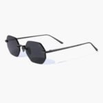 Black Frameless Geometric Sunglasses