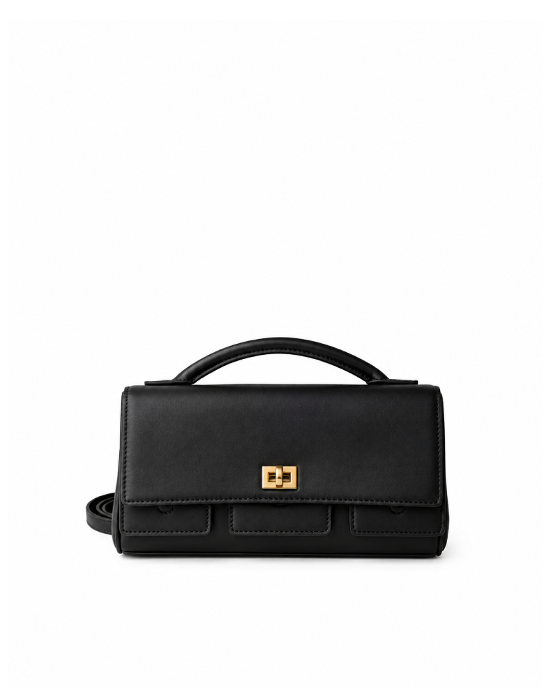 Large Brown Tote EcoDeer Material Black 1