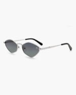 Premium polarized sunglasses with TAC lenses and acetate metal frame on white background