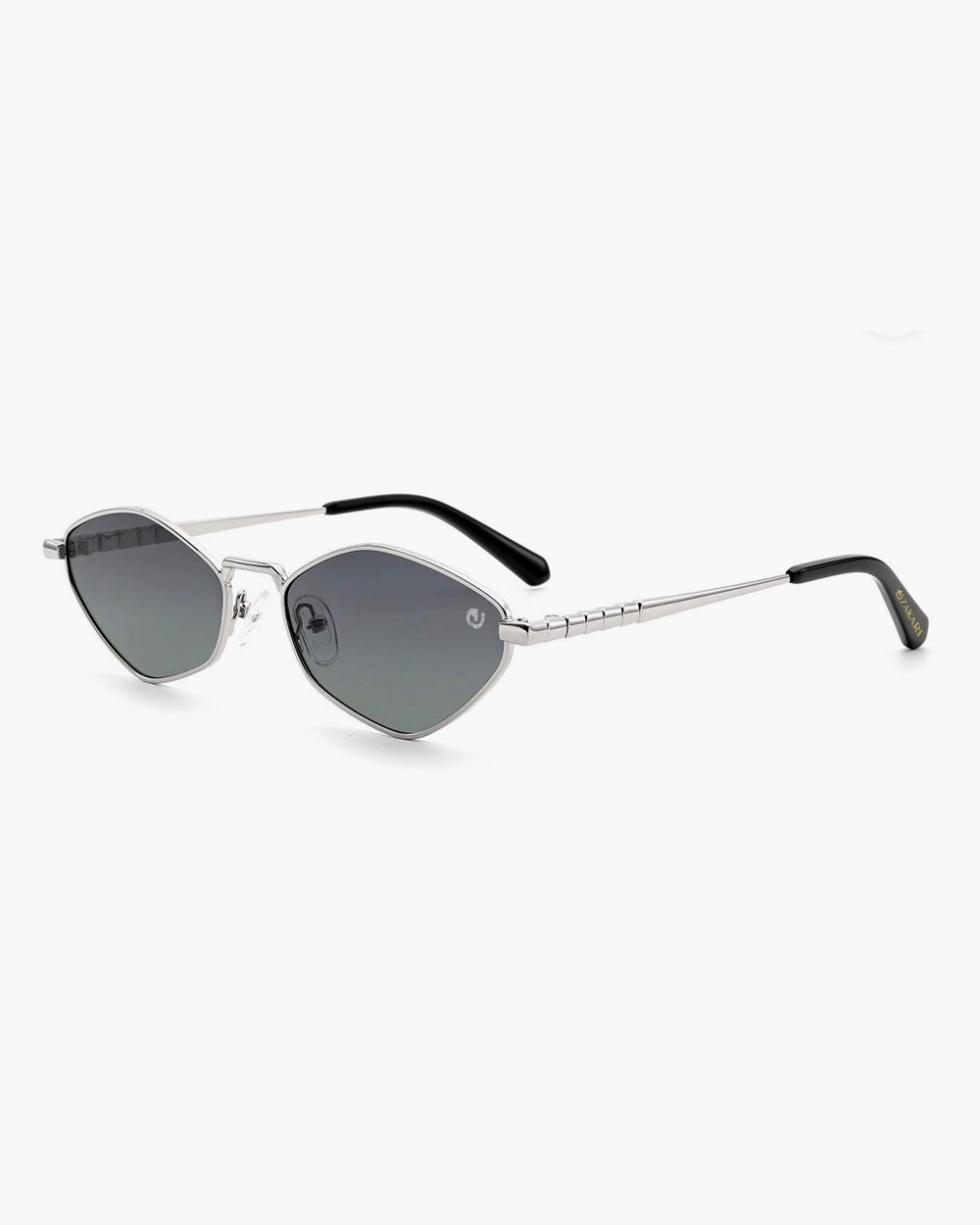 Premium polarized sunglasses with TAC lenses and acetate metal frame on white background